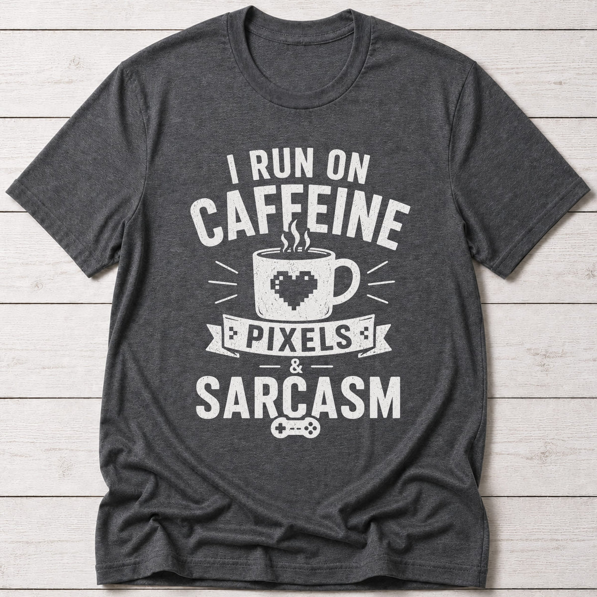 T-Shirt Dark Grey Heather / S Caffeine & Pixels T-shirt