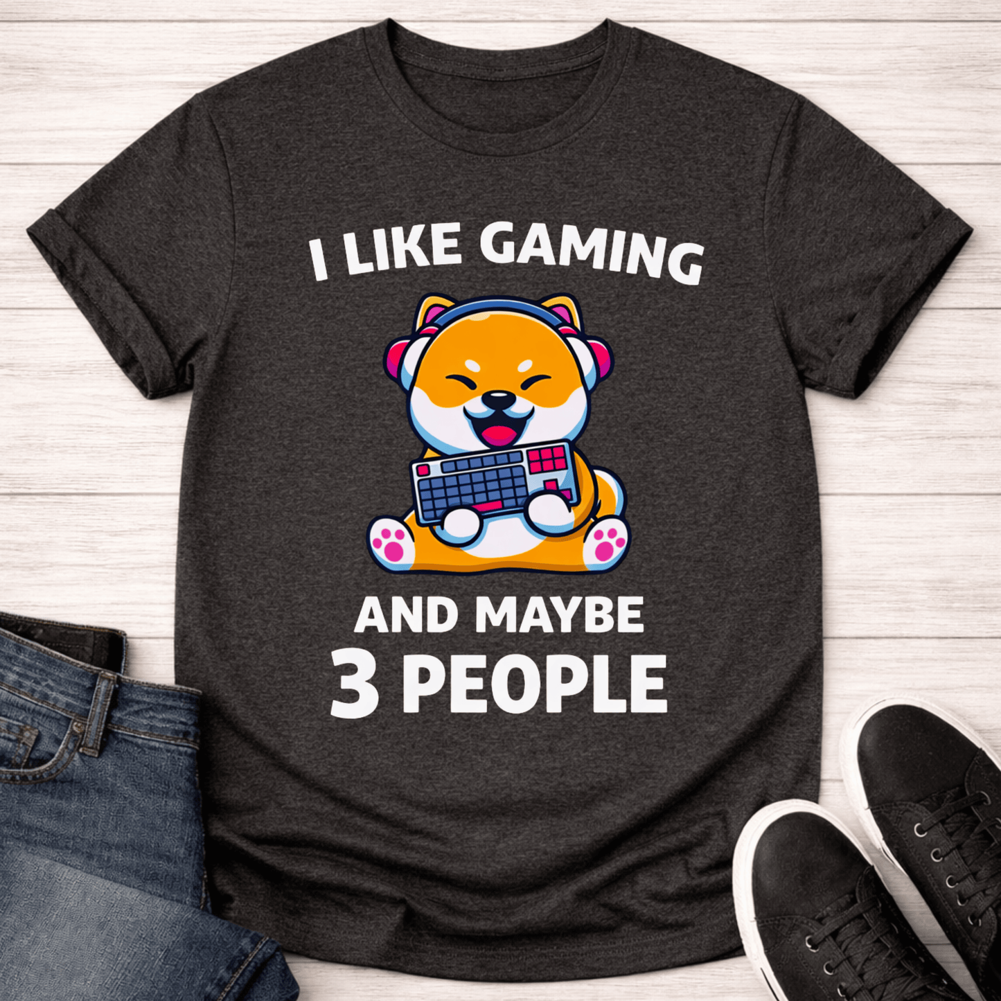 T-Shirt Dark Grey Heather / S Corgi Gamer Club T-shirt