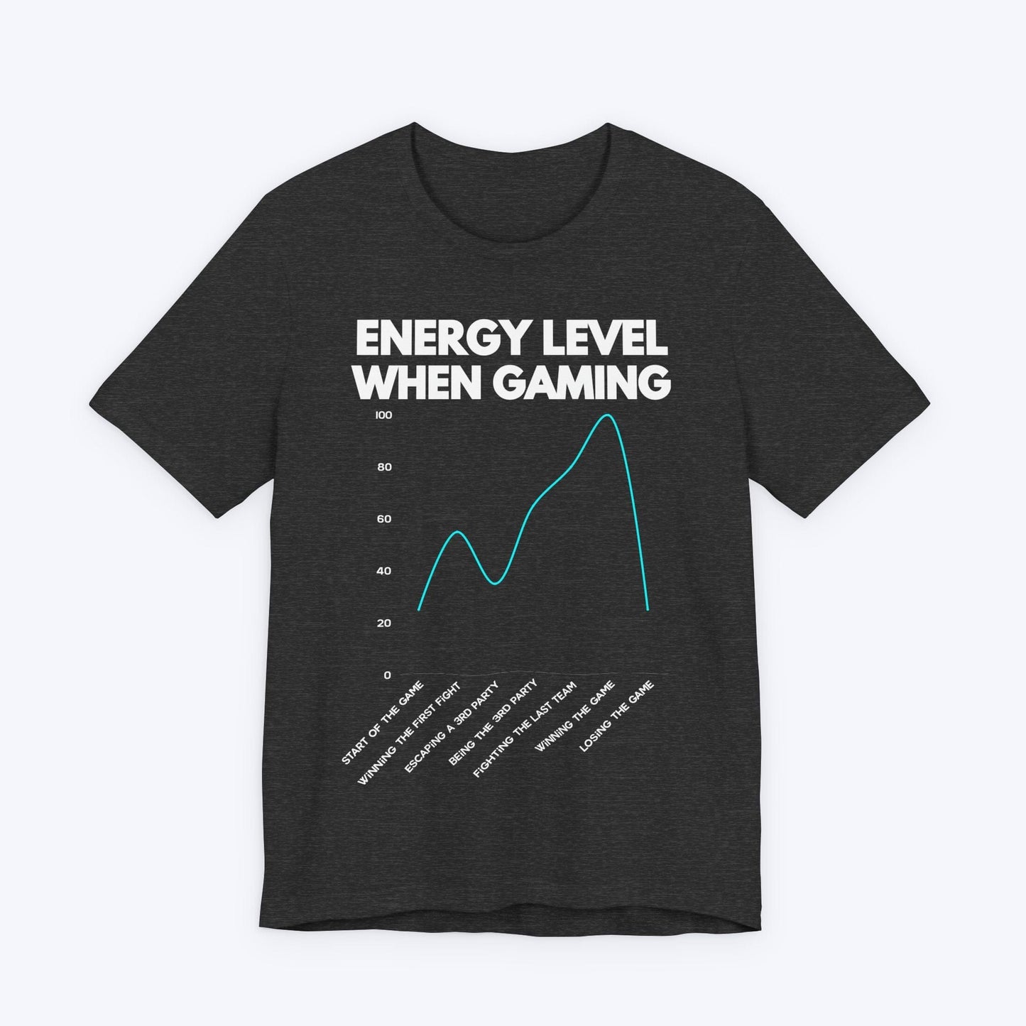 T-Shirt Dark Grey Heather / S Energy Level When Gaming T-shirt