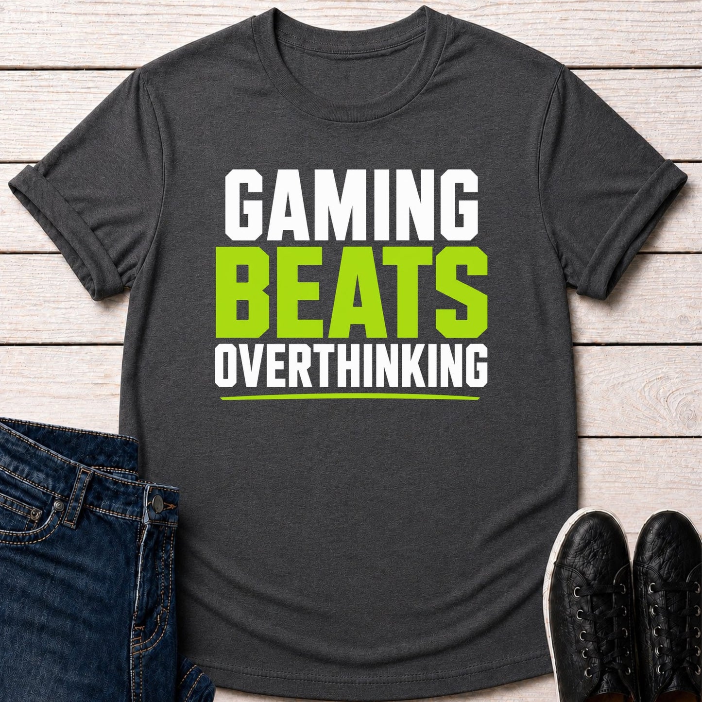 T-Shirt Dark Grey Heather / S Gaming Beats Overthinking T-shirt
