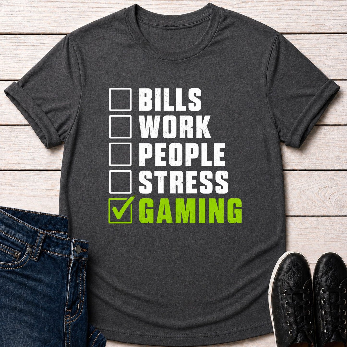T-Shirt Dark Grey Heather / S Gaming Checklist T-Shirt
