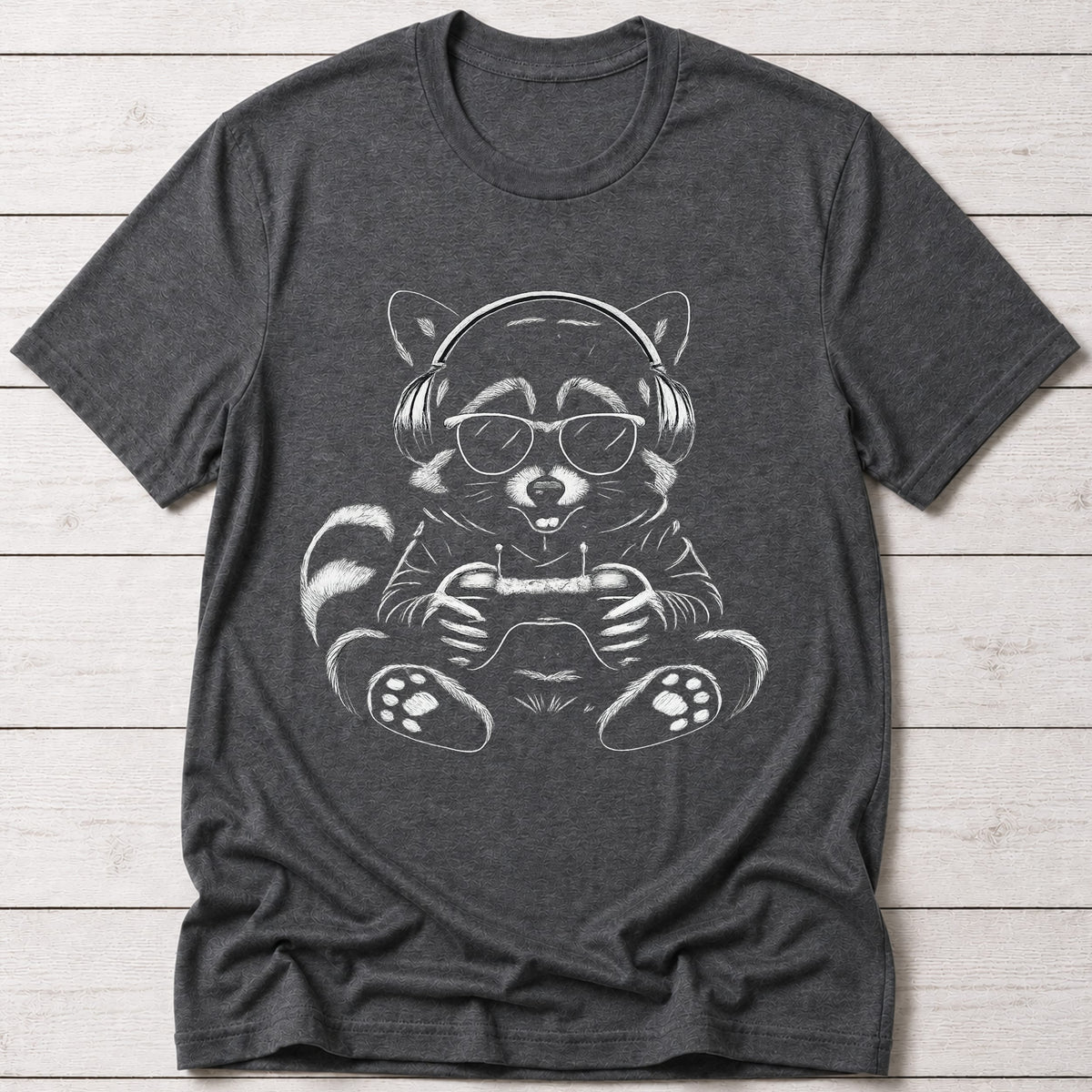 T-Shirt Dark Grey Heather / S Gaming Raccoon T-shirt