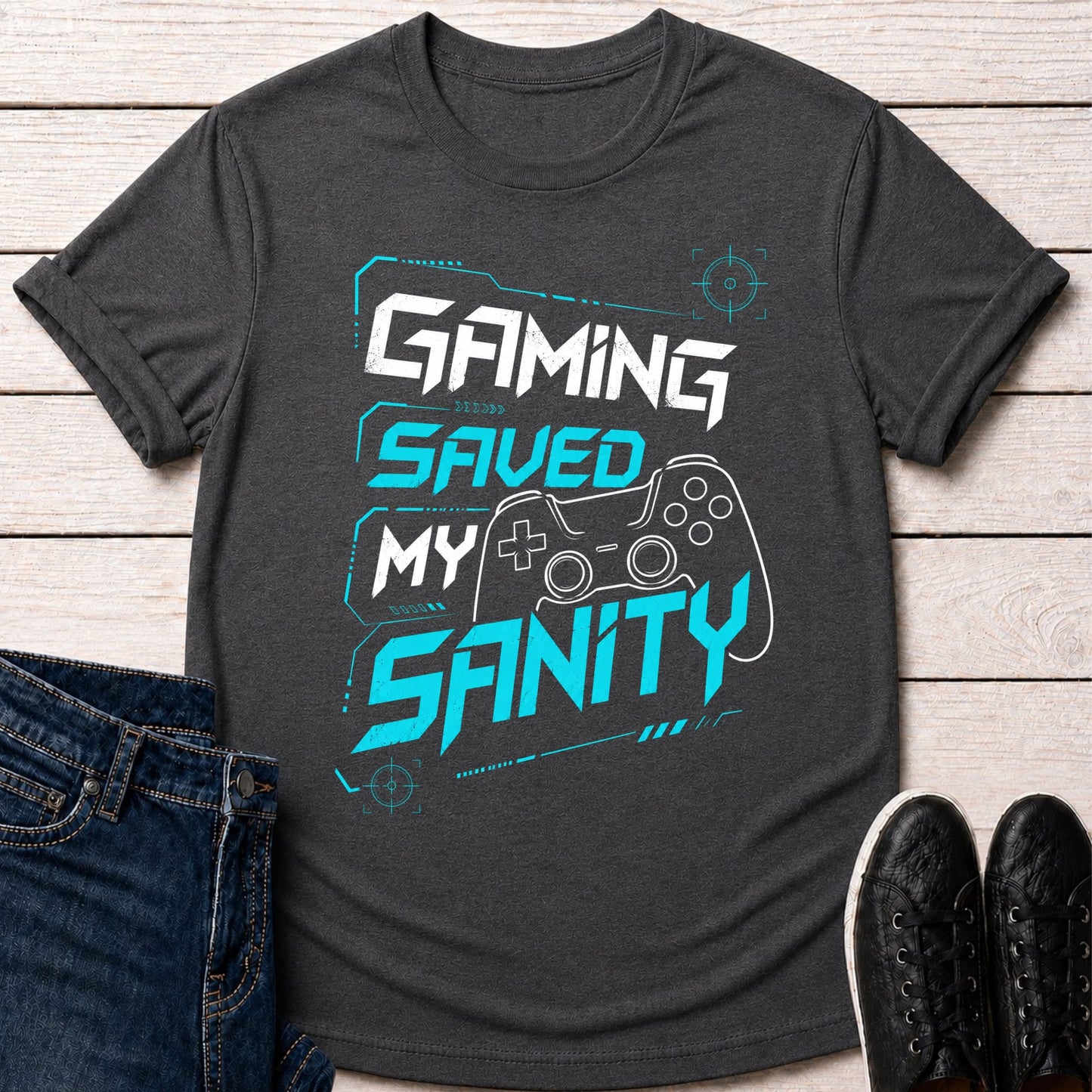 T-Shirt Dark Grey Heather / S Gaming Saved My Sanity T-shirt