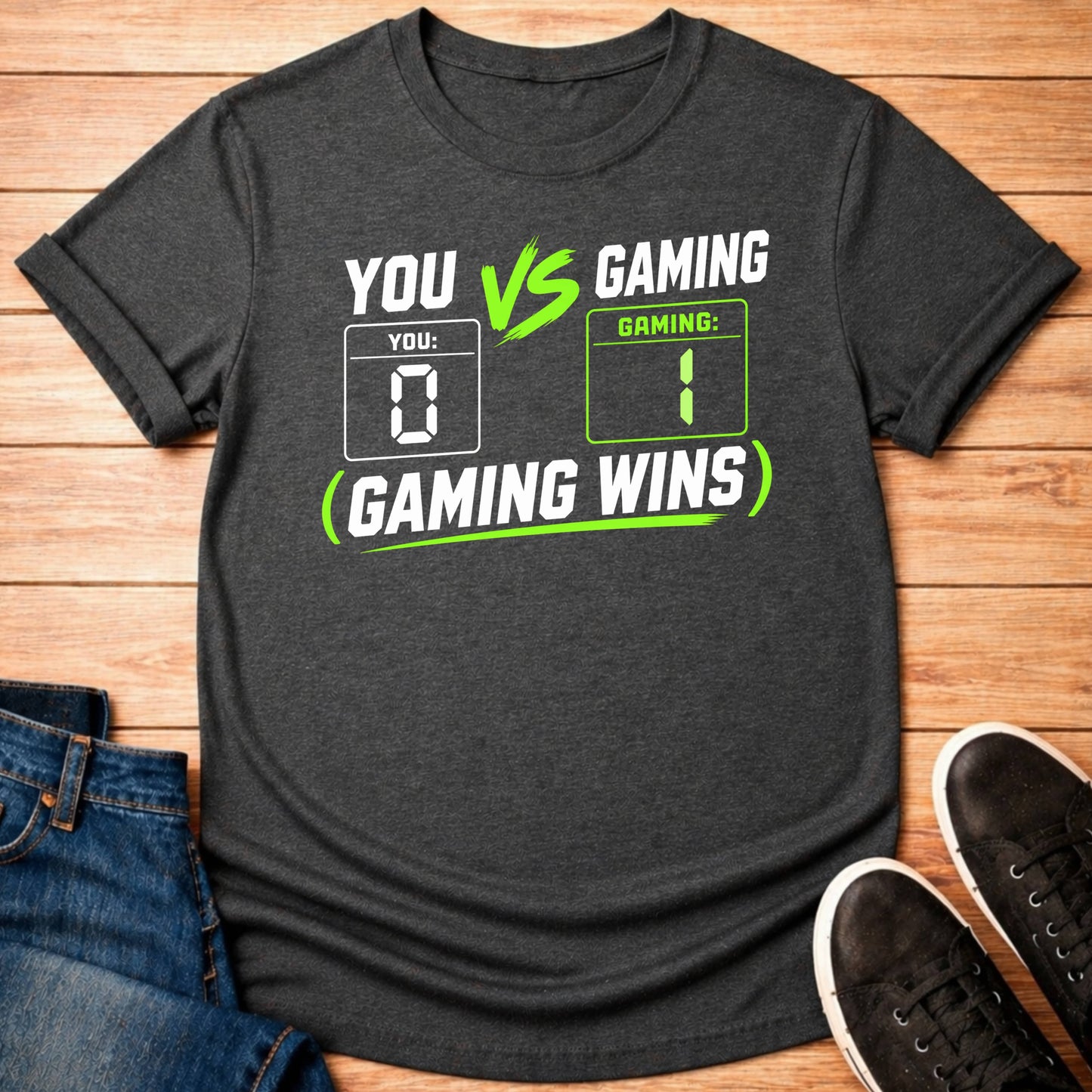 T-Shirt Dark Grey Heather / S Gaming Wins Score T-shirt