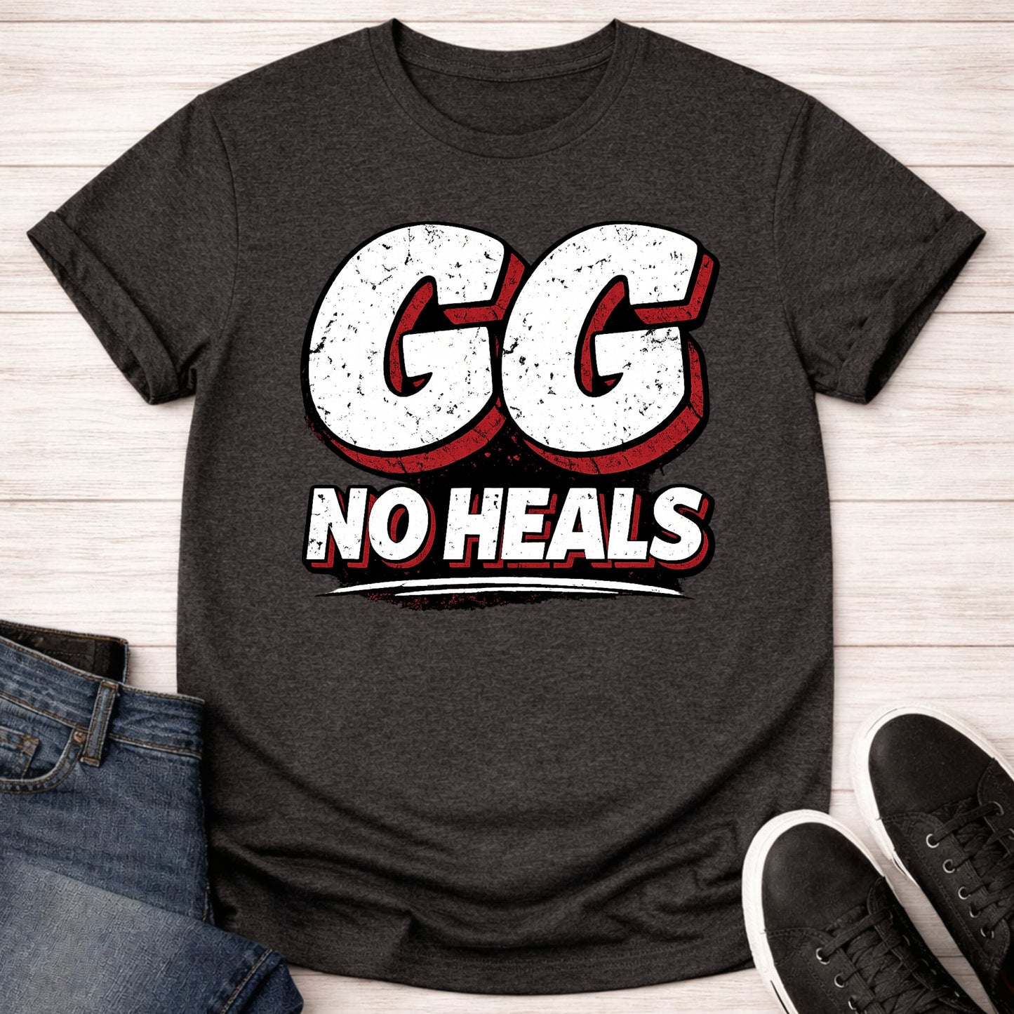 T-Shirt Dark Grey Heather / S GG No Heals T-shirt