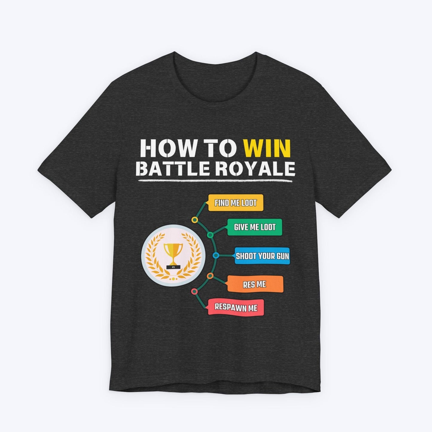 T-Shirt Dark Grey Heather / S How to Win Battle Royale (Gamer) T-shirt