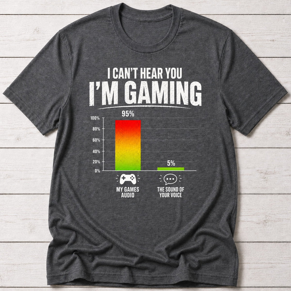 T-Shirt Dark Grey Heather / S I Can't Hear You T-shirt