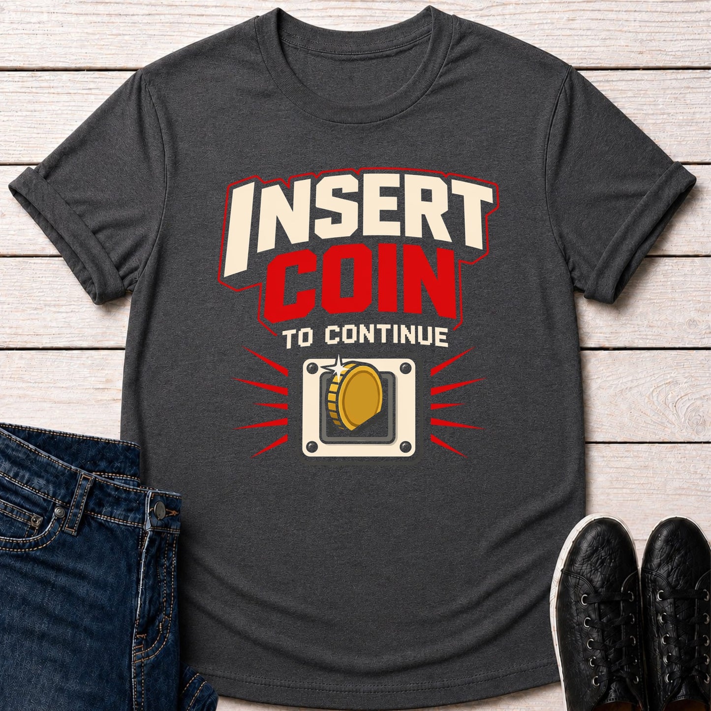 T-Shirt Dark Grey Heather / S Insert Coin T-shirt