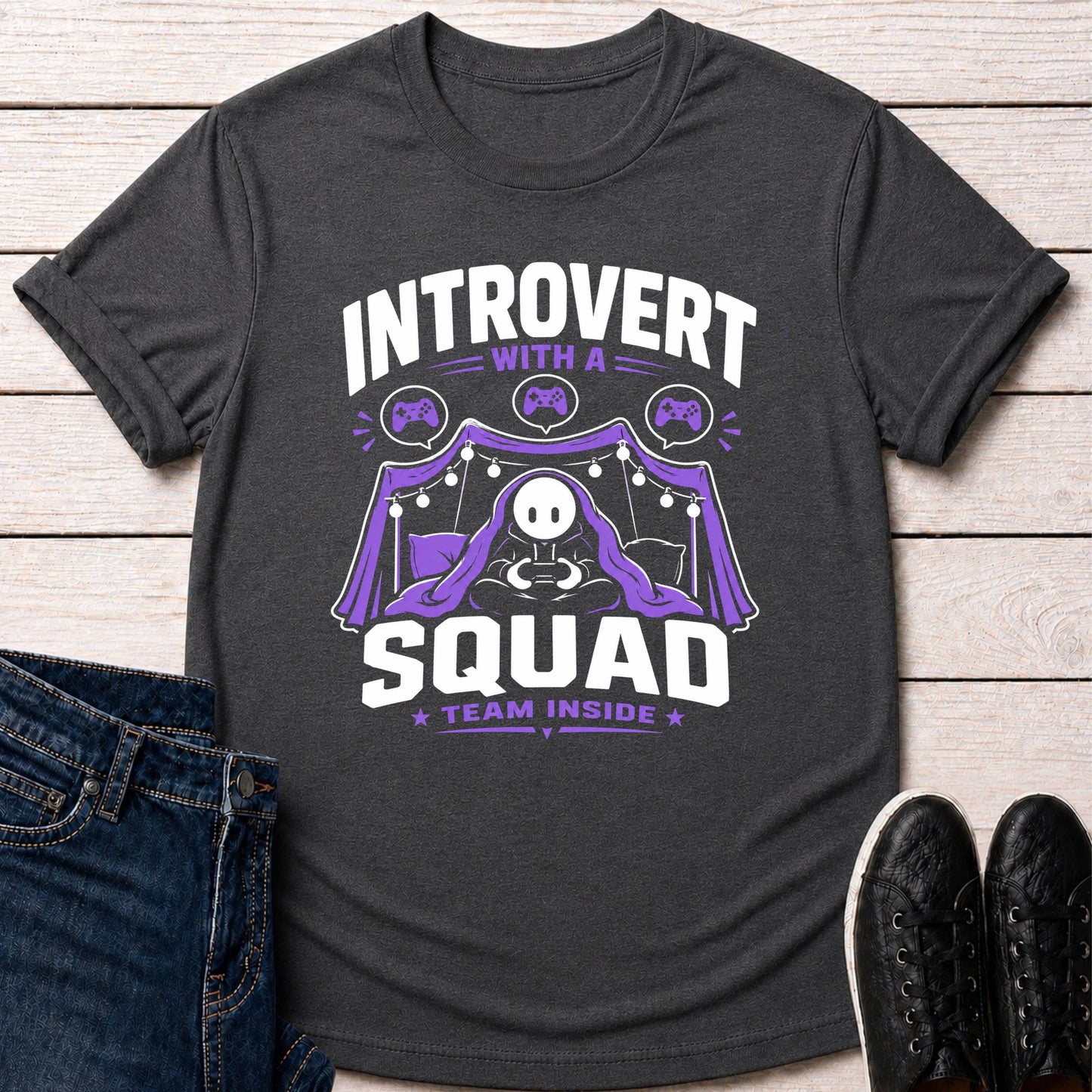 T-Shirt Dark Grey Heather / S Introvert Squad T-shirt