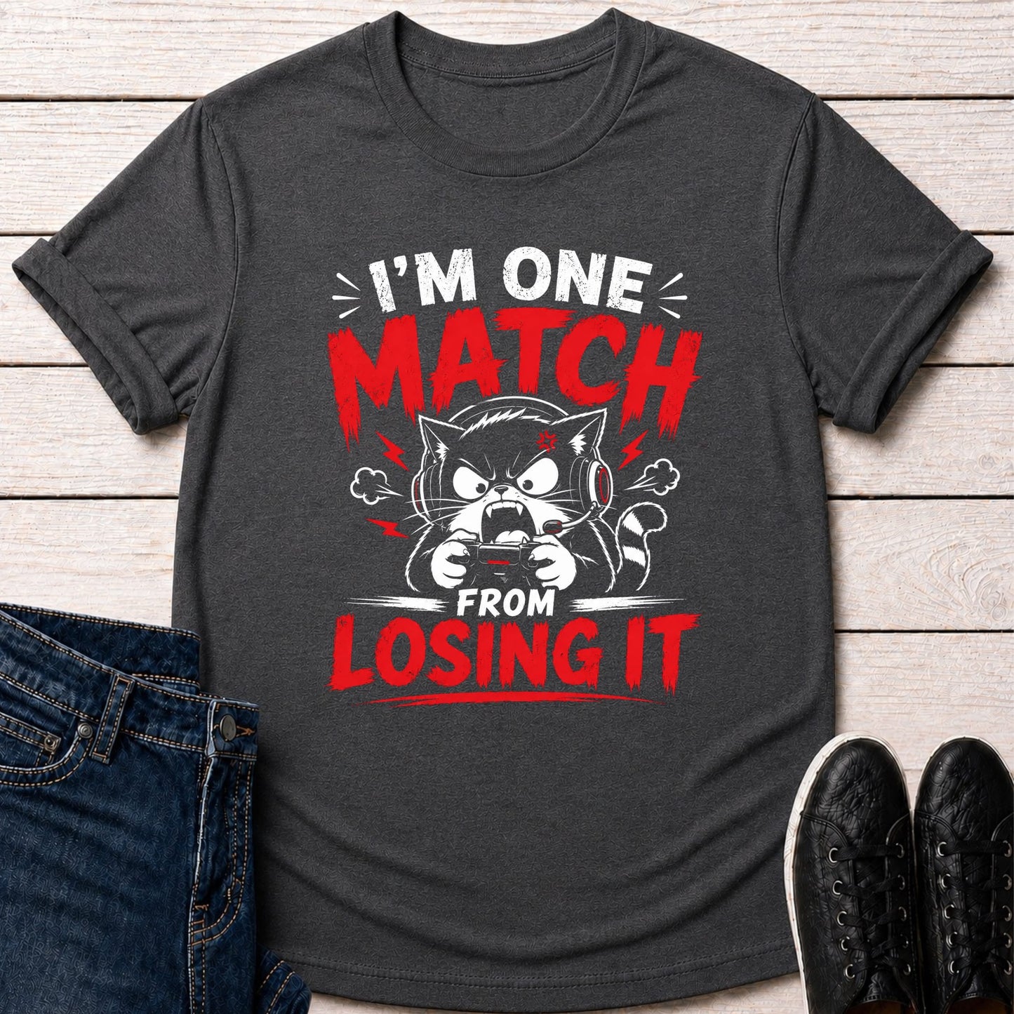 T-Shirt Dark Grey Heather / S Kitty Rage T-shirt
