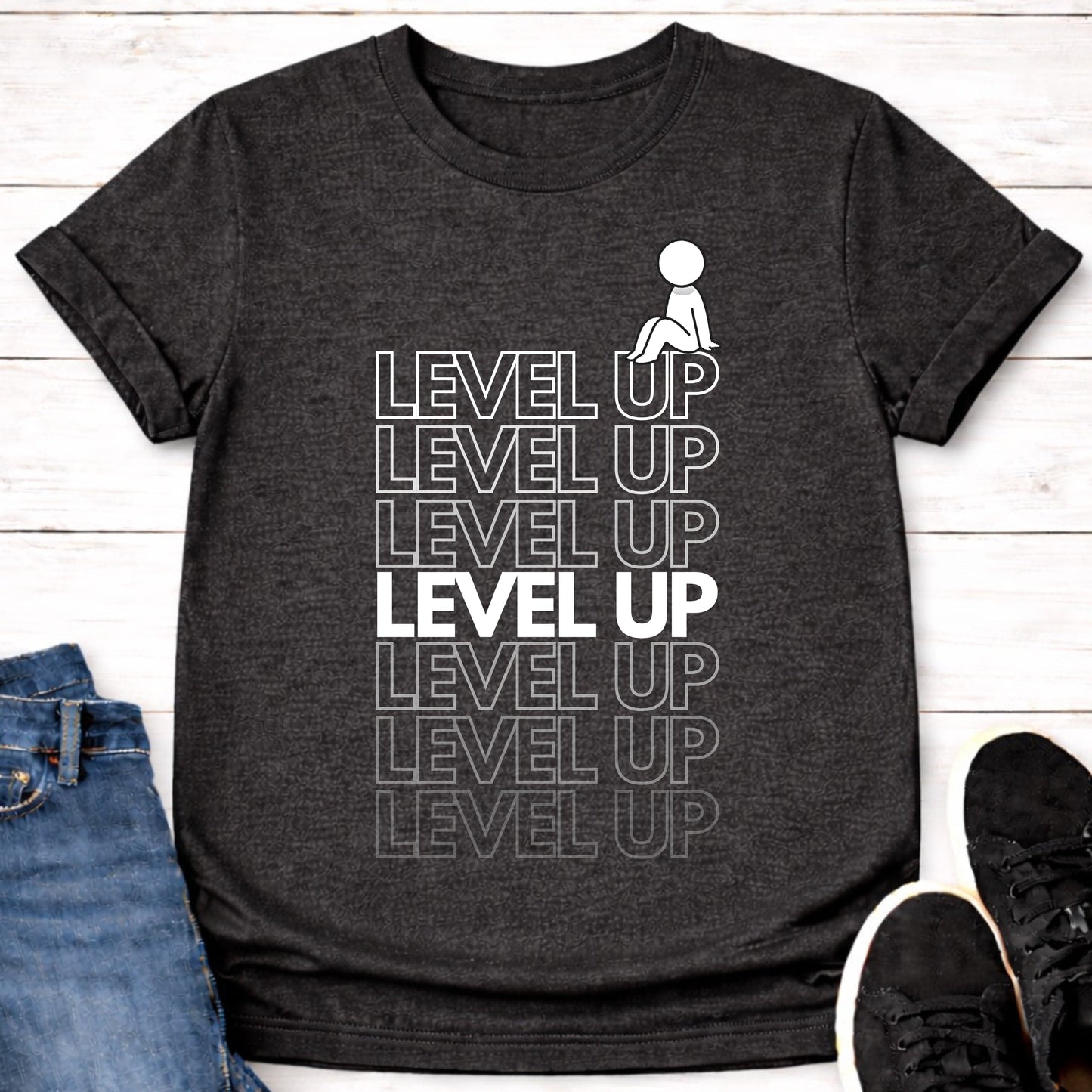 T-Shirt Dark Grey Heather / S Level Up T-shirt