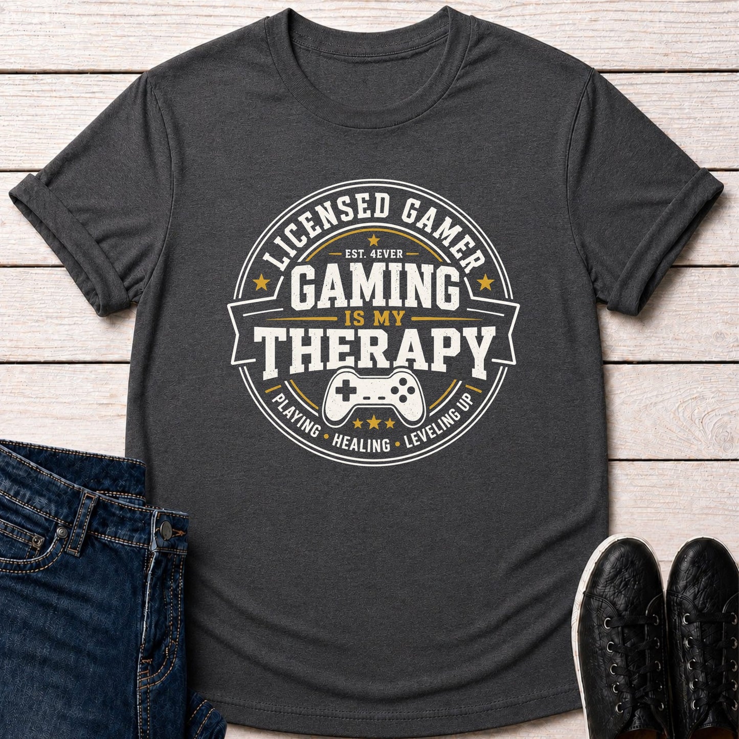T-Shirt Dark Grey Heather / S Licensed Gamer Therapy T-shirt