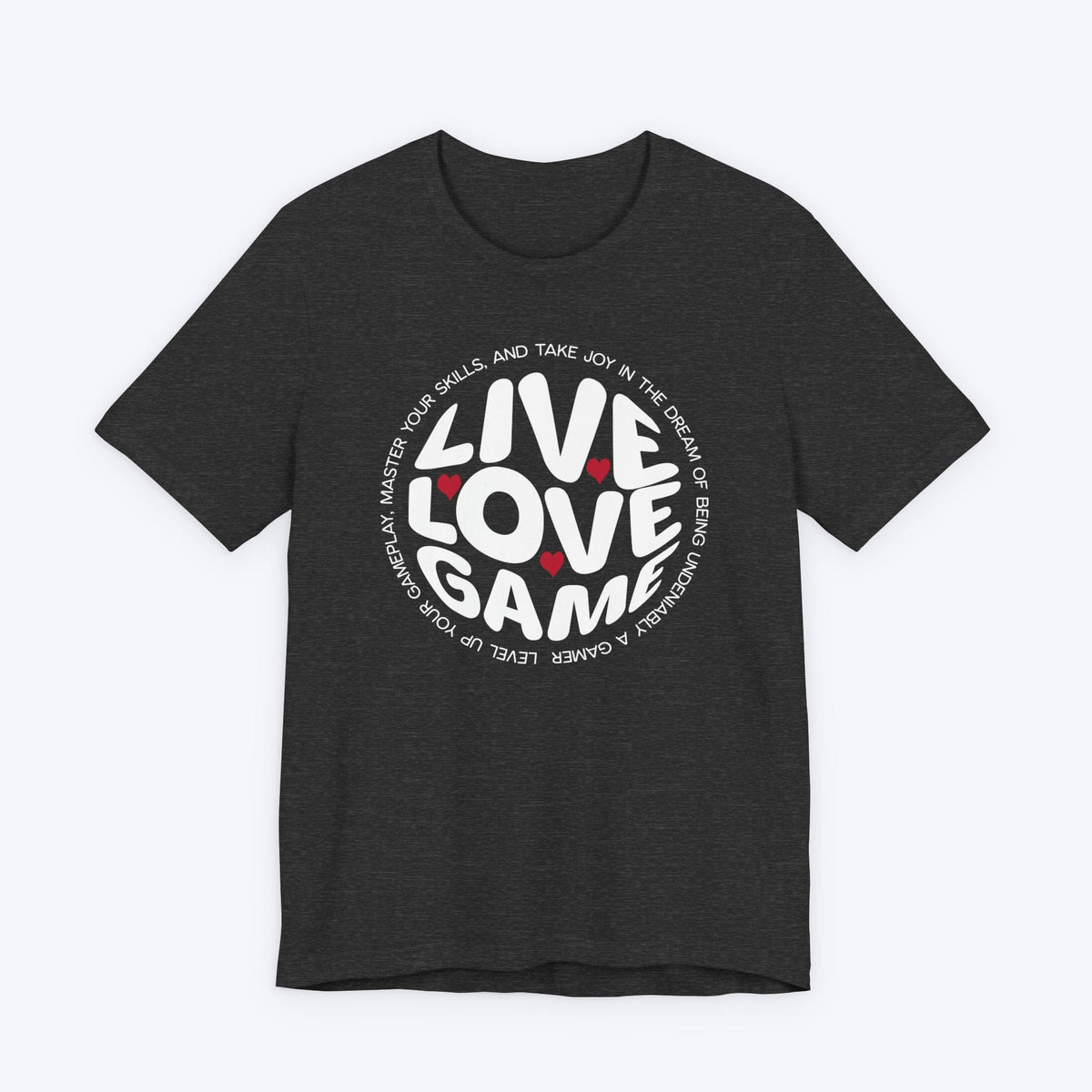 T-Shirt Dark Grey Heather / S Live, Love, Game (Around the World) T-shirt