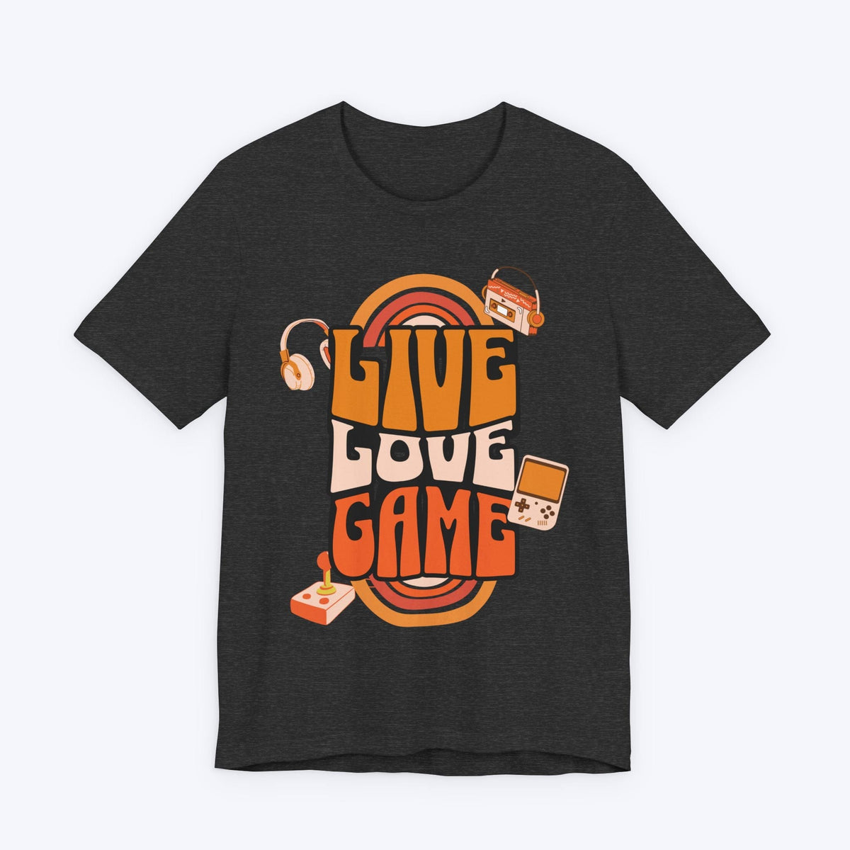 T-Shirt Dark Grey Heather / S Live, Love, Game (Retro Edition) T-shirt