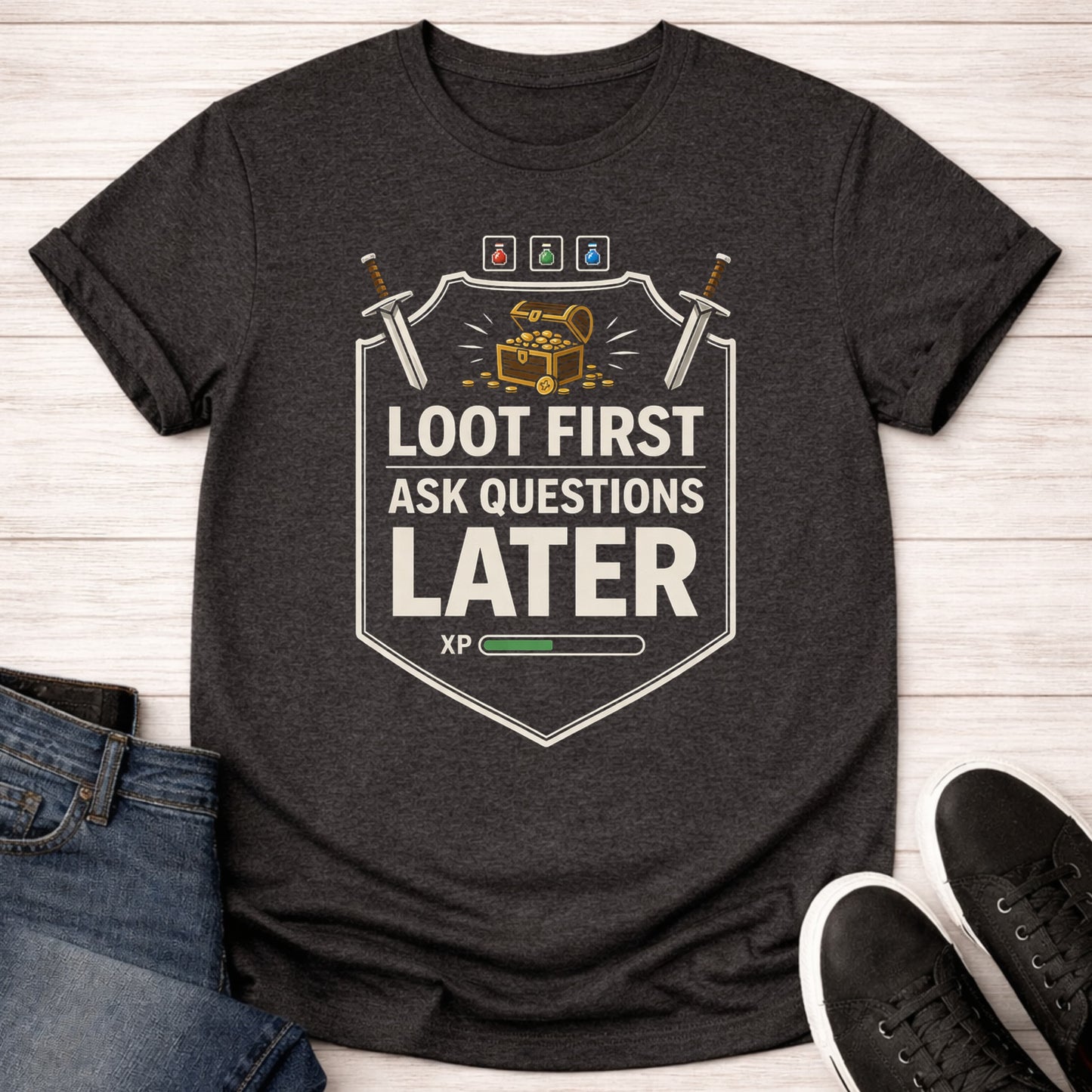 T-Shirt Dark Grey Heather / S Loot First T-shirt