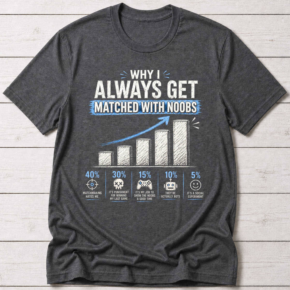 T-Shirt Dark Grey Heather / S Matched With Noobs T-shirt