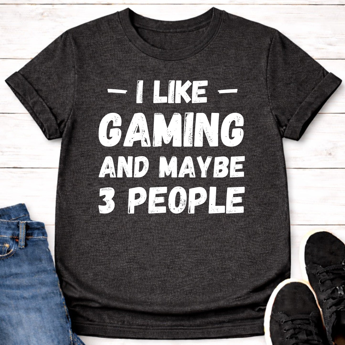 T-Shirt Dark Grey Heather / S Maybe 3 People T-shirt