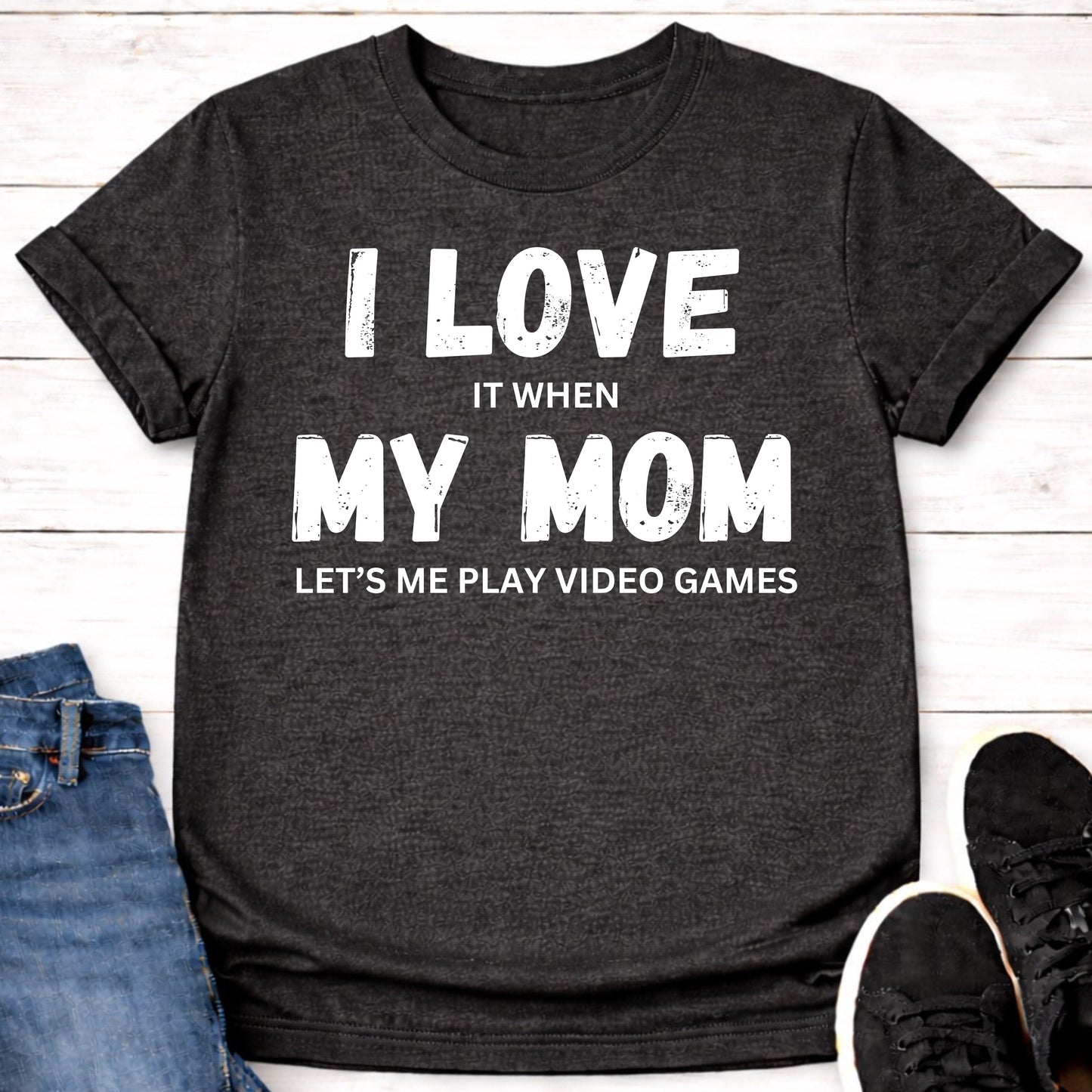 T-Shirt Dark Grey Heather / S Mom + Gaming T-shirt