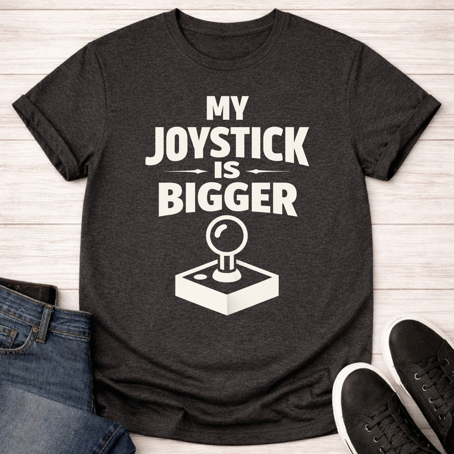 T-Shirt Dark Grey Heather / S My Joystick is BIGGER T-shirt