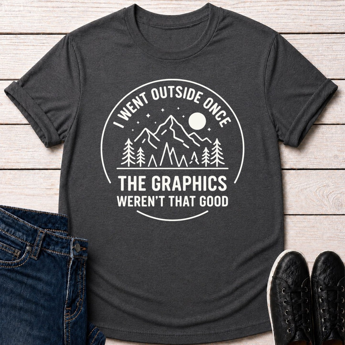 T-Shirt Dark Grey Heather / S Outside Was Mid T-shirt