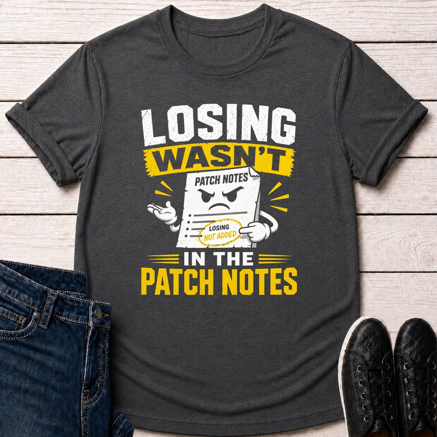 T-Shirt Dark Grey Heather / S Patch Notes T-shirt
