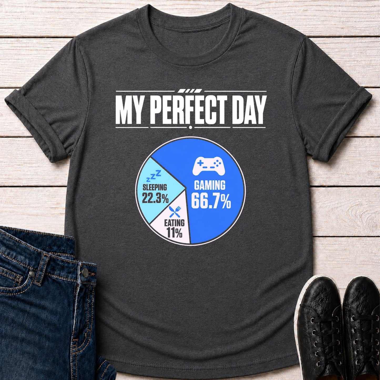 T-Shirt Dark Grey Heather / S Perfect Day Gaming T-shirt