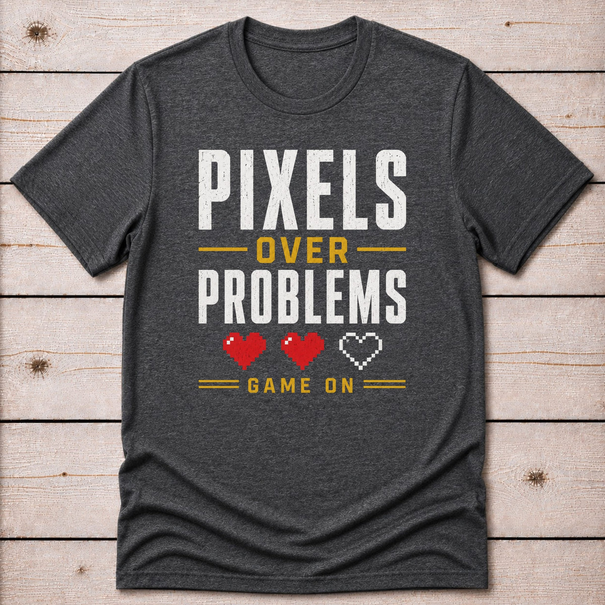 T-Shirt Dark Grey Heather / S Pixels First T-shirt