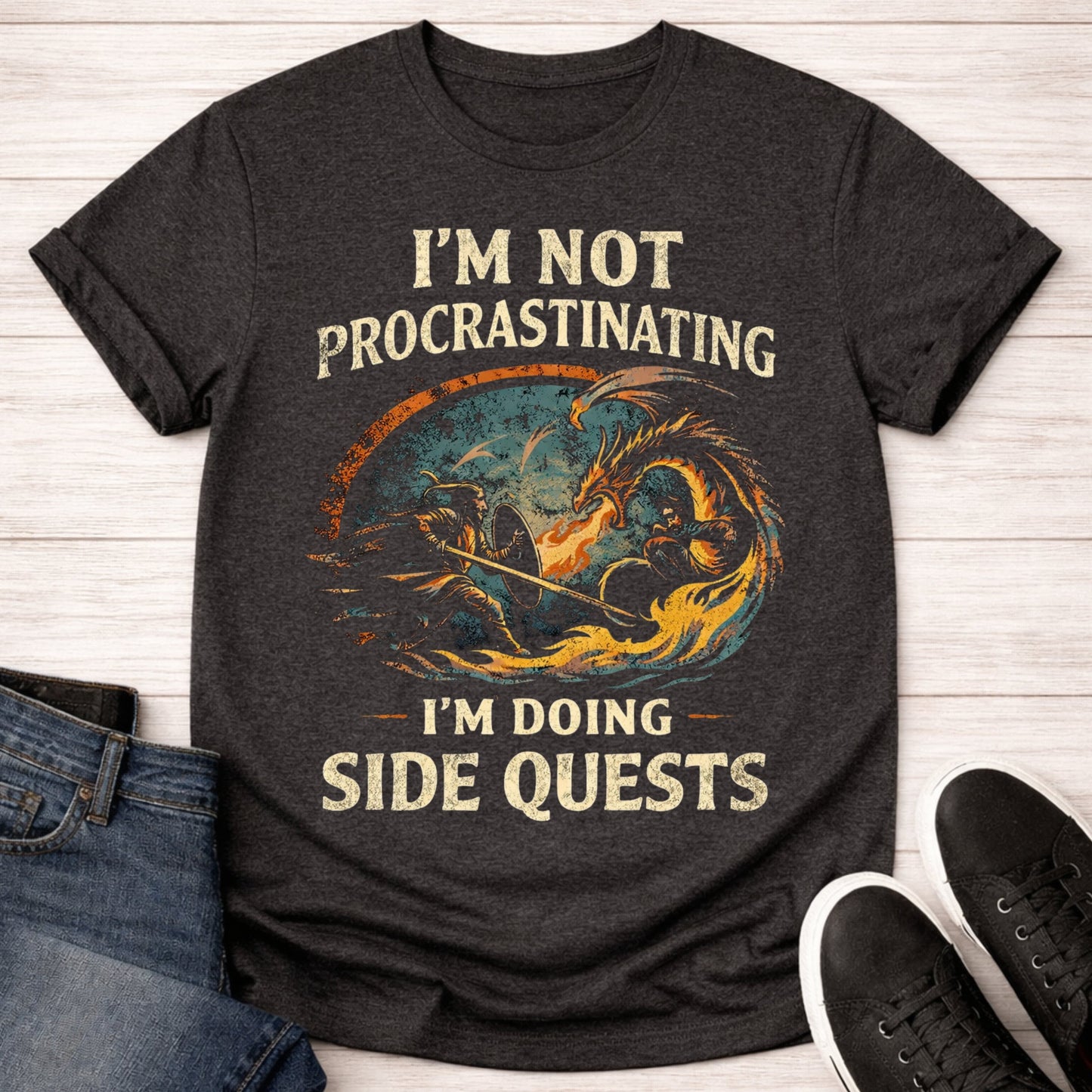 T-Shirt Dark Grey Heather / S Procrastination Expert T-shirt
