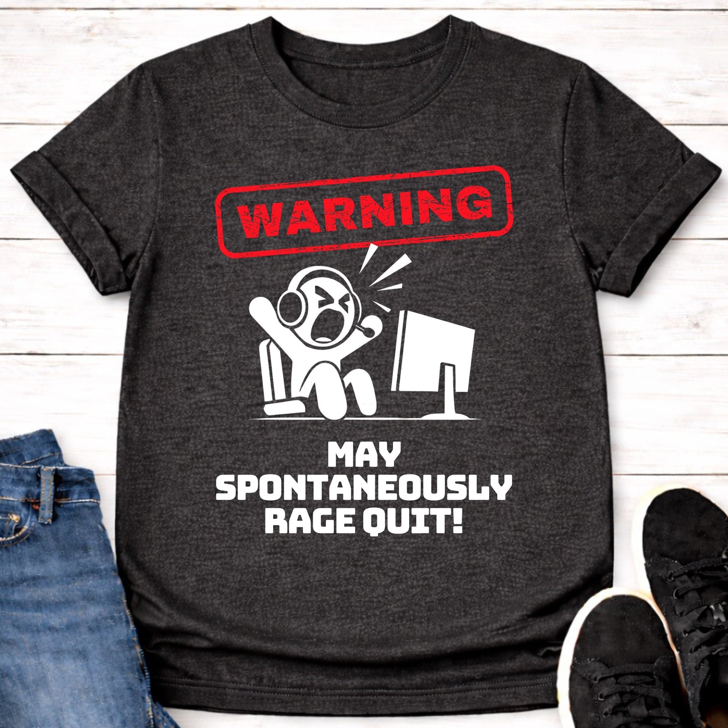 T-Shirt Dark Grey Heather / S Rage Quit T-shirt