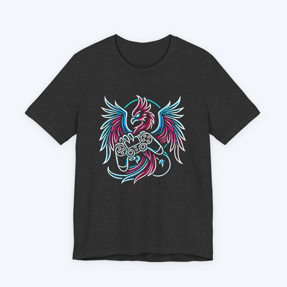 T-Shirt Dark Grey Heather / S Rebirth in Neon: Gaming Phoenix T-shirt