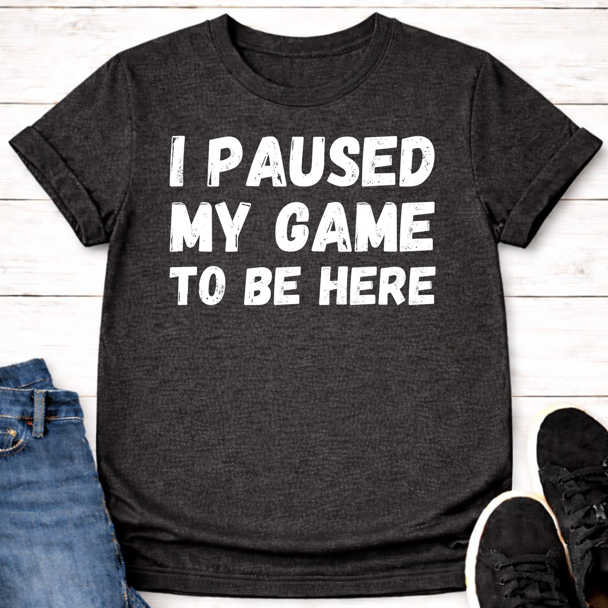 T-Shirt Dark Grey Heather / S Reluctantly Paused T-shirt