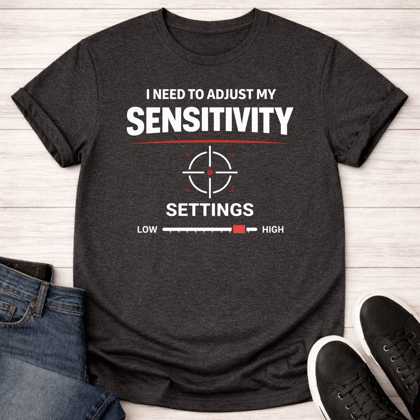 T-Shirt Dark Grey Heather / S Sensitivity Settings T-shirt