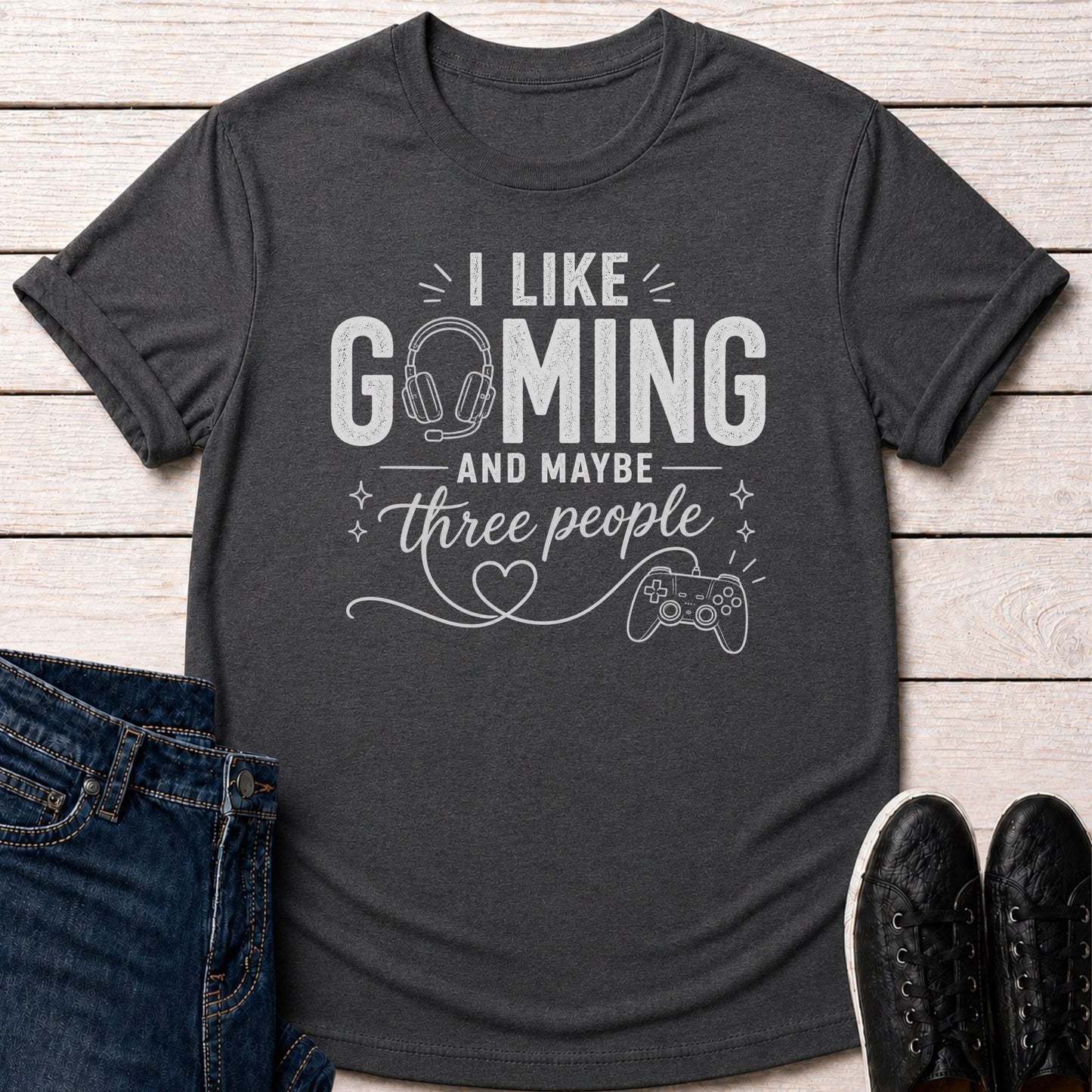 T-Shirt Dark Grey Heather / S Three People T-shirt