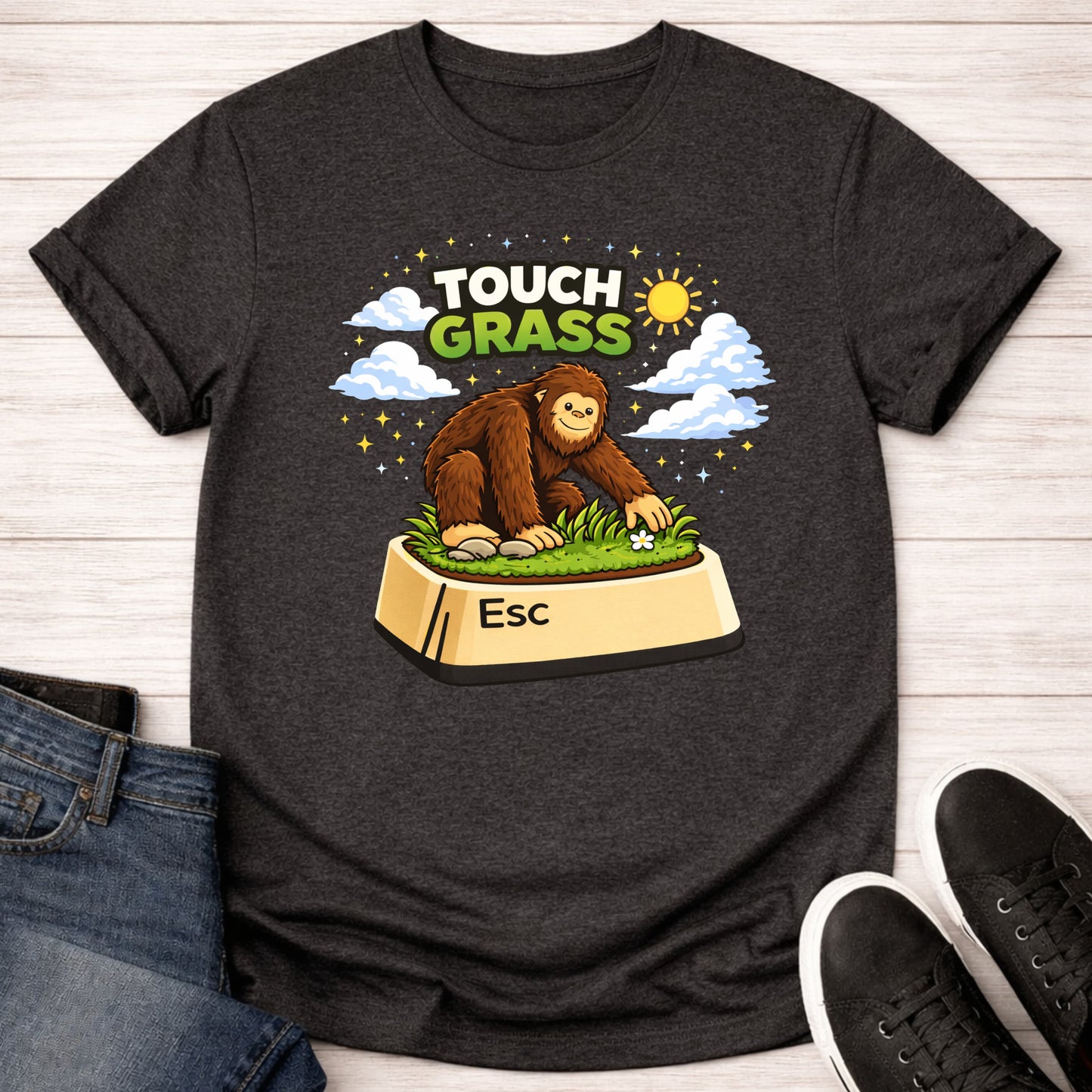 T-Shirt Dark Grey Heather / S Touched Grass T-shirt