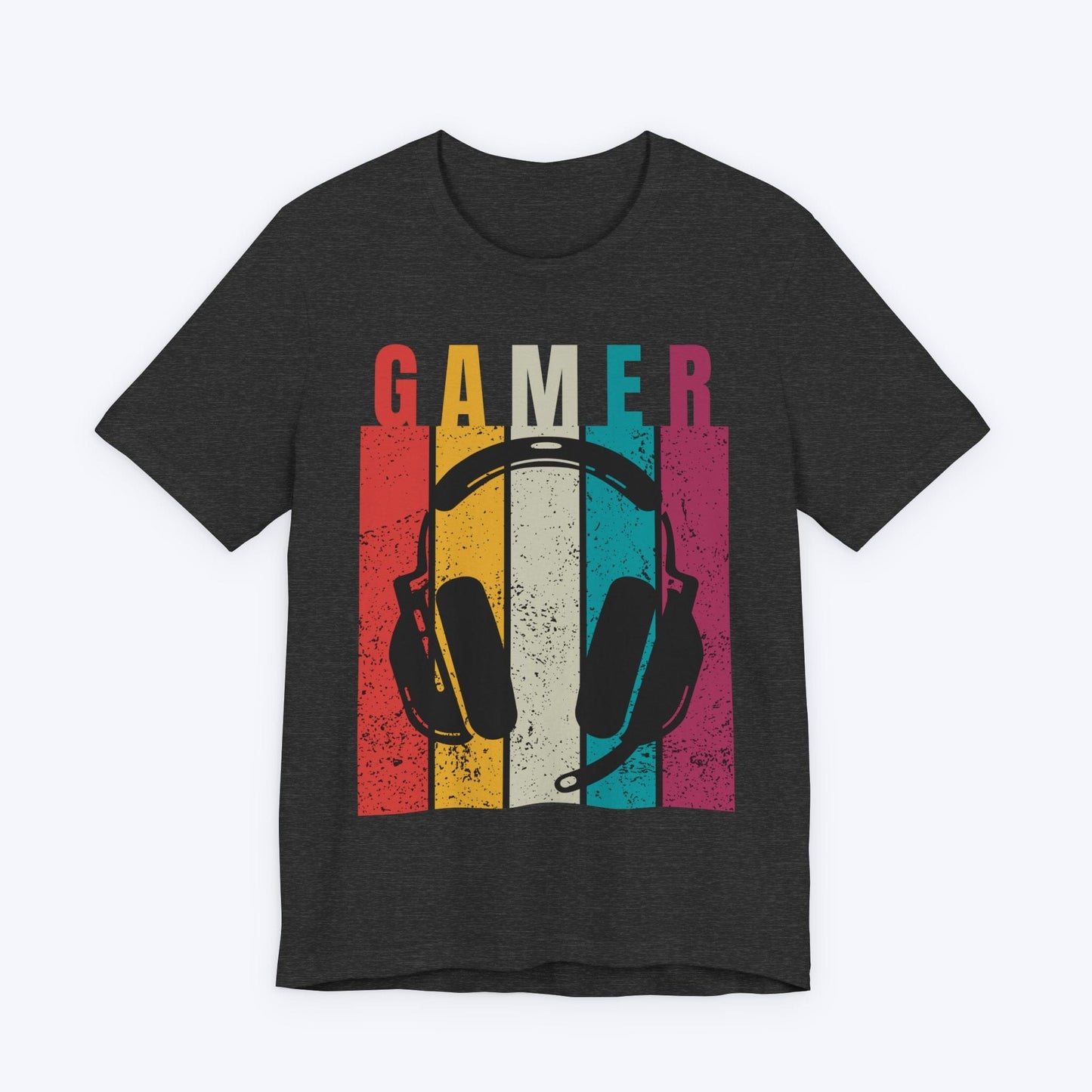 T-Shirt Dark Grey Heather / S Vintage Gamer (Headset Edition) T-shirt