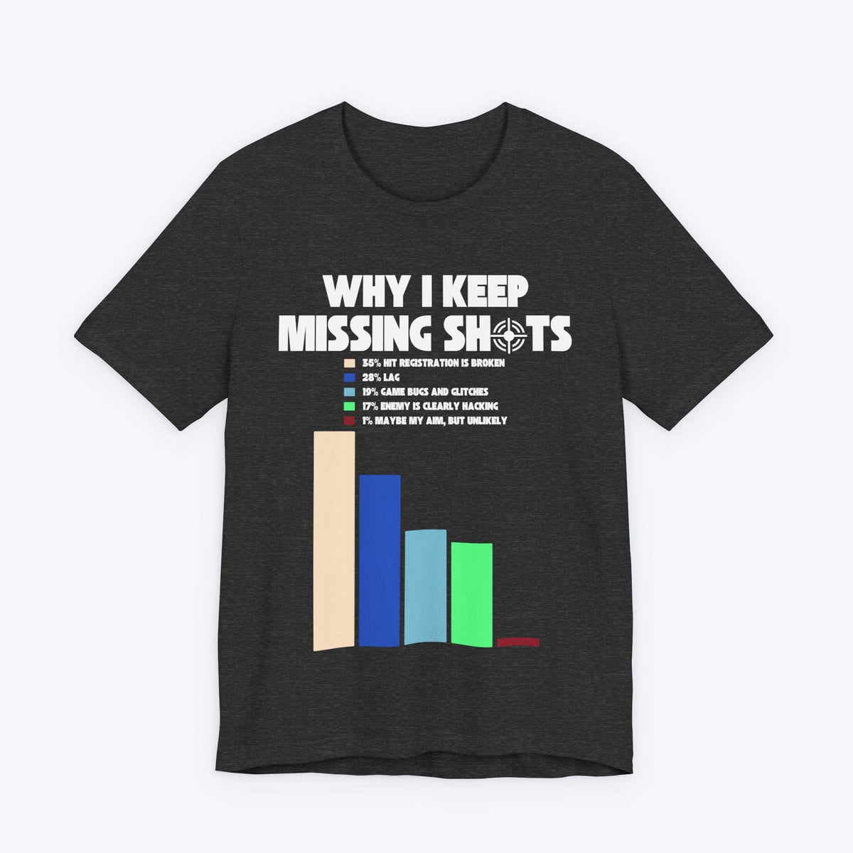 T-Shirt Dark Grey Heather / S Why I Keep Missing Shots T-shirt