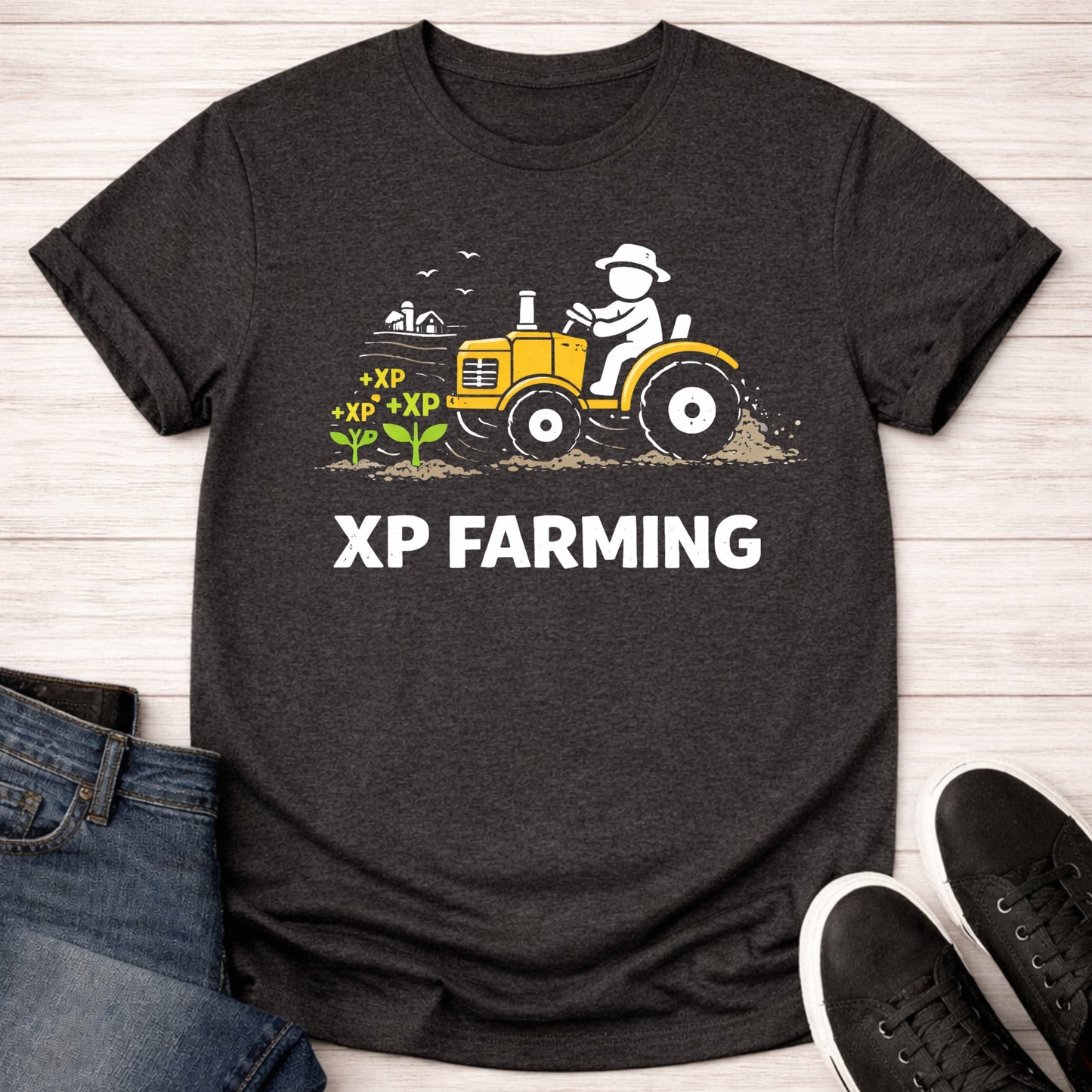 T-Shirt Dark Grey Heather / S XP Farming Tractor T-shirt