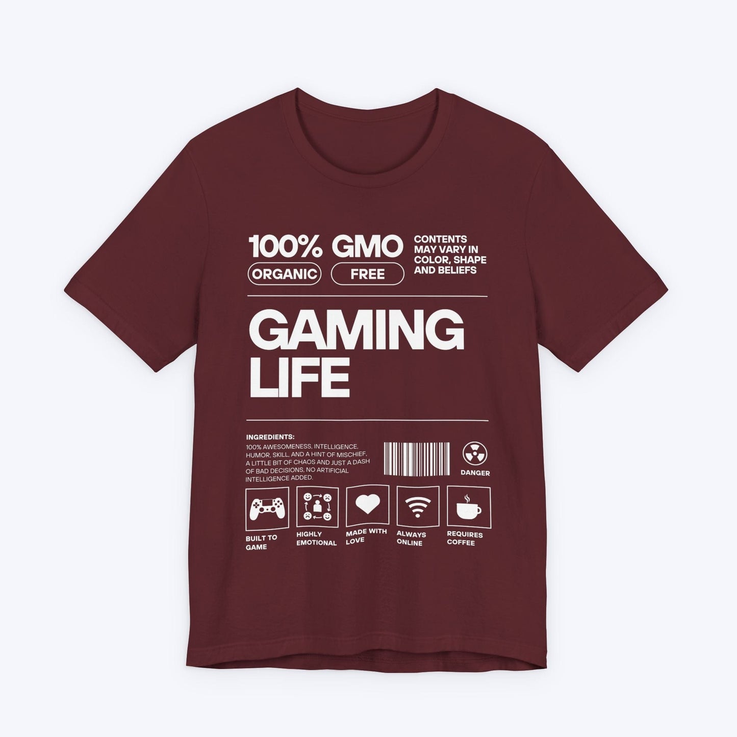 T-Shirt Maroon / S 100% Organic Gaming T-shirt