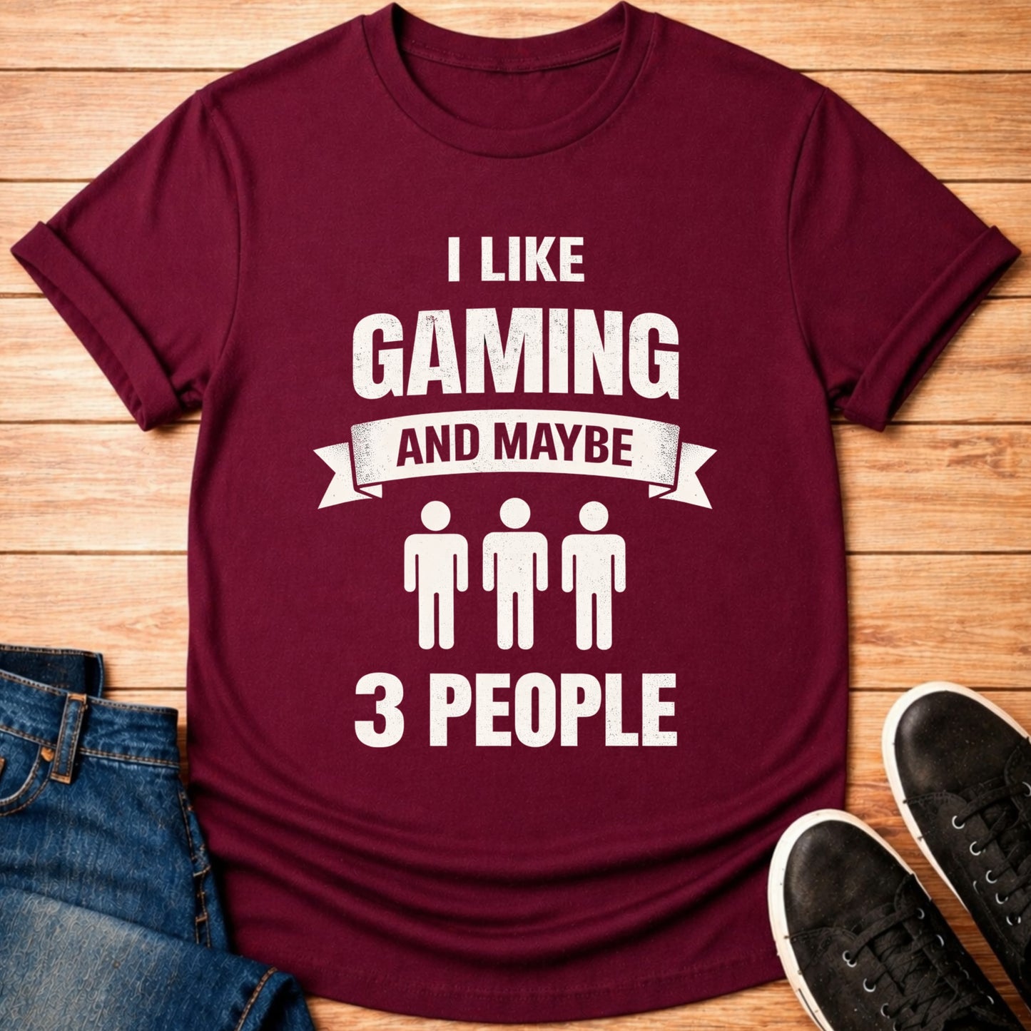 T-Shirt Maroon / S 3 People Limit T-shirt