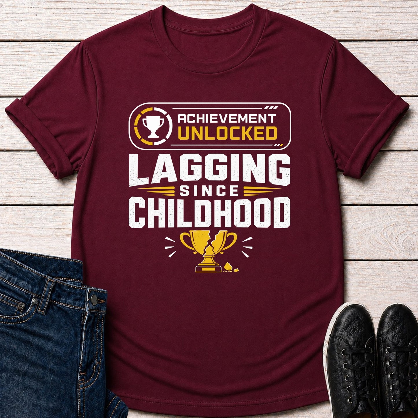 T-Shirt Maroon / S Achievement Lagging T-shirt