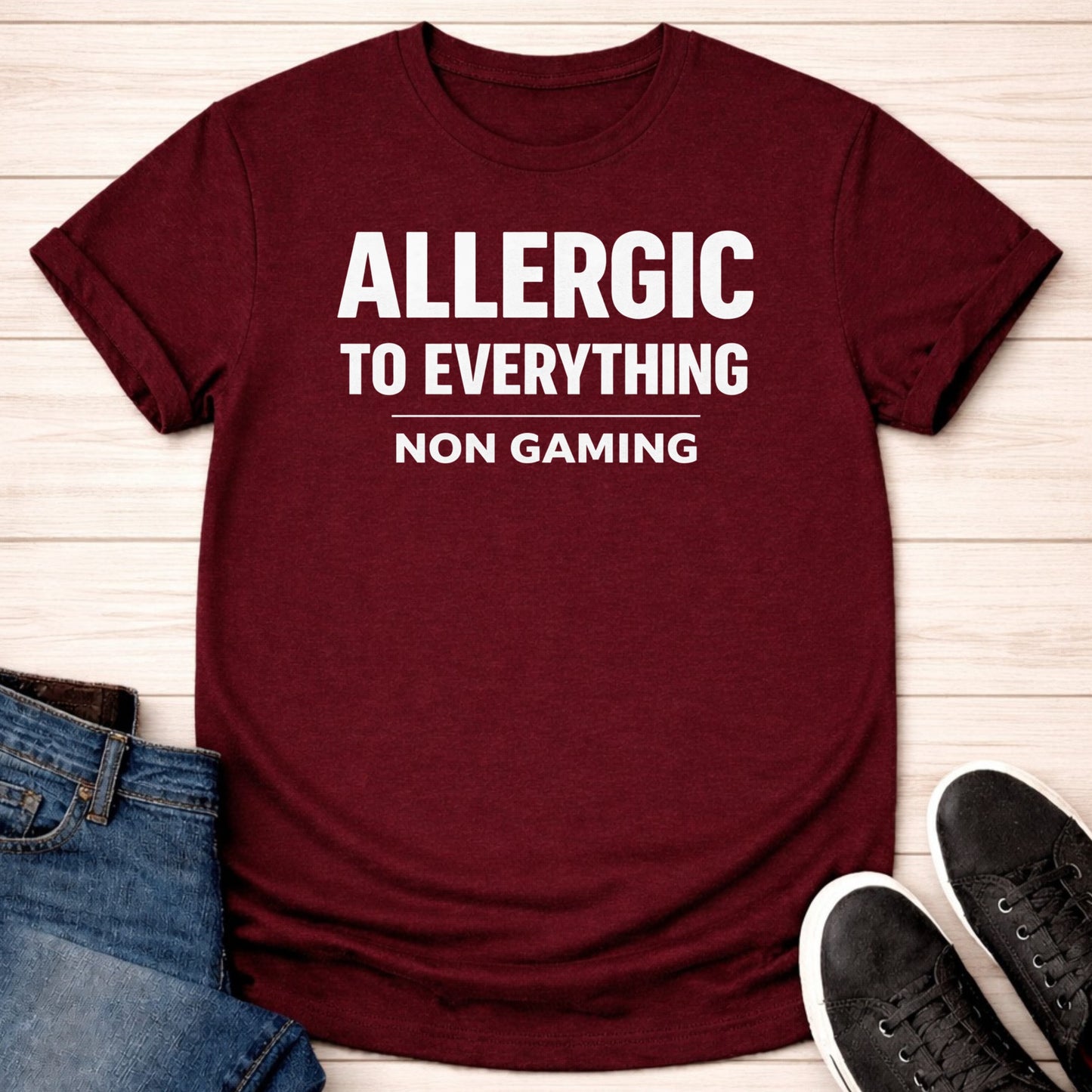 T-Shirt Maroon / S Allergic to Everything T-shirt
