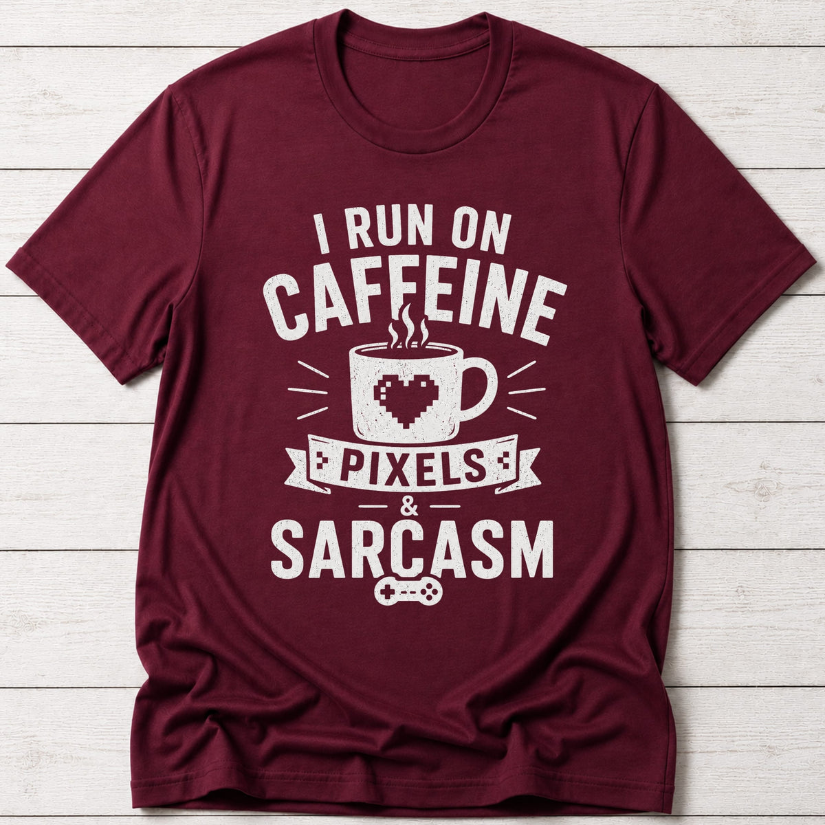 T-Shirt Maroon / S Caffeine & Pixels T-shirt