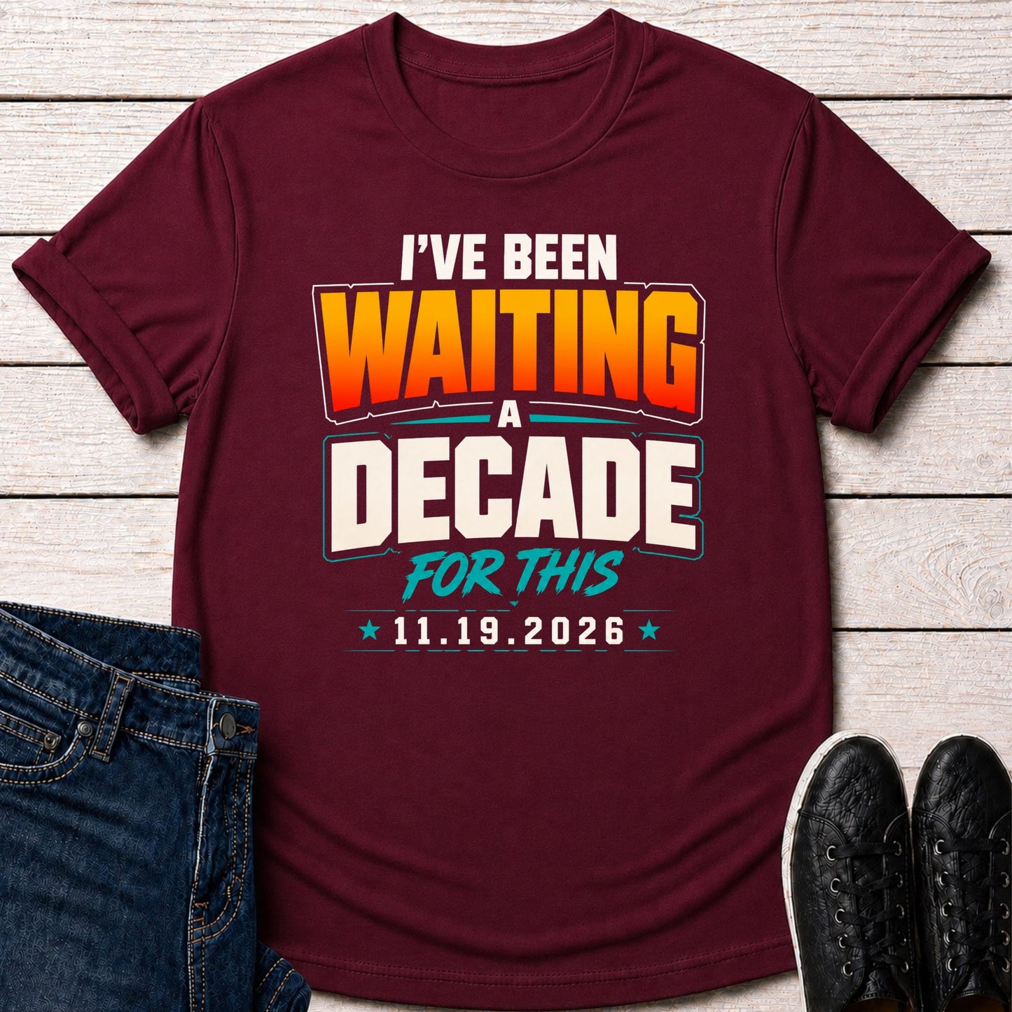 T-Shirt Maroon / S Decade Waiting T-Shirt