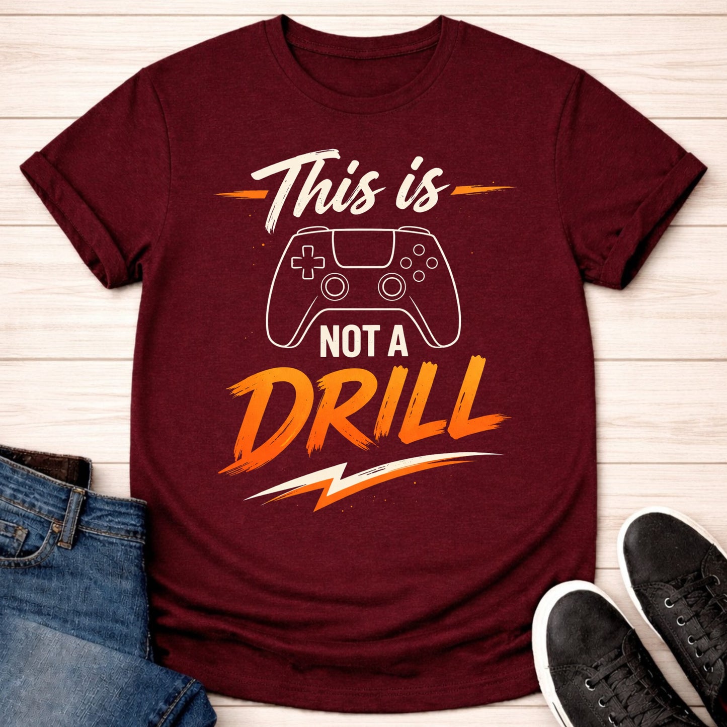 T-Shirt Maroon / S Drill Free Gaming T-shirt
