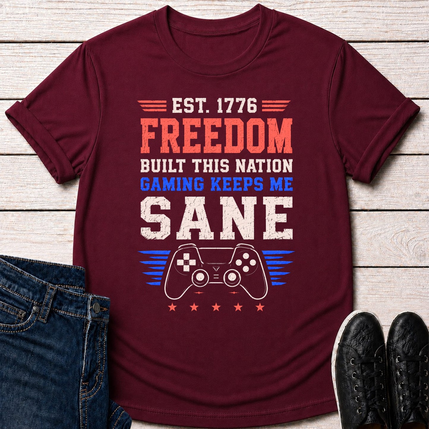 T-Shirt Maroon / S Freedom + Sanity T-shirt