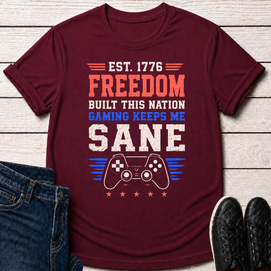 T-Shirt Maroon / S Freedom + Sanity T-shirt