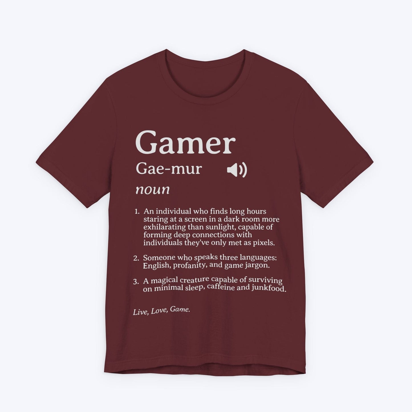 T-Shirt Maroon / S Gamer (Definition) T-shirt