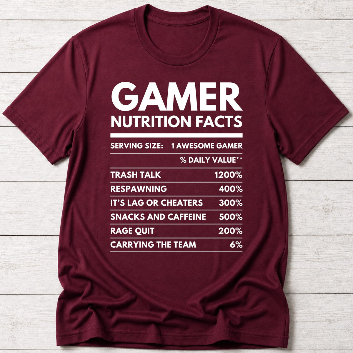 T-Shirt Maroon / S Gamer Nutrition T-shirt