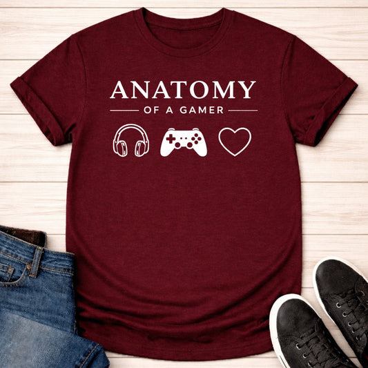 T-Shirt Maroon / S Gamer's Anatomy T-shirt