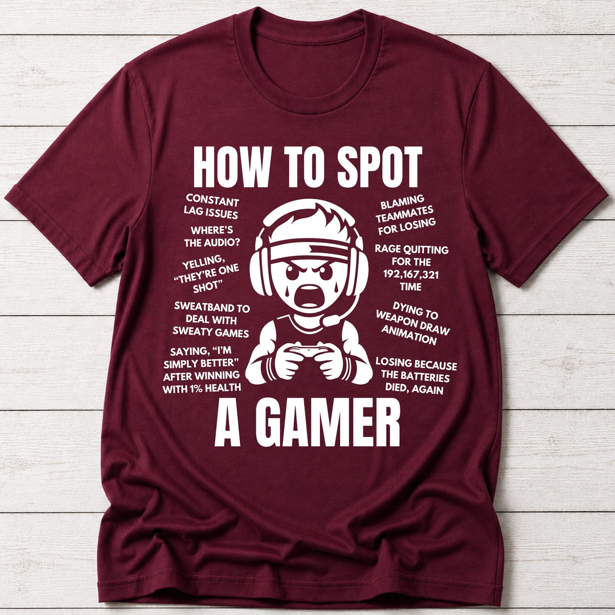 T-Shirt Maroon / S Gamer Spotted T-shirt